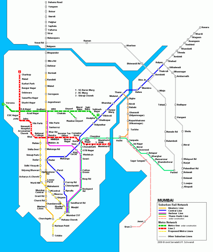 Mumbai Suburban Railway Map
