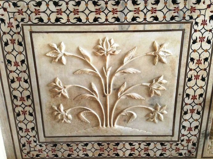 Art Work Inside Taj Mahal