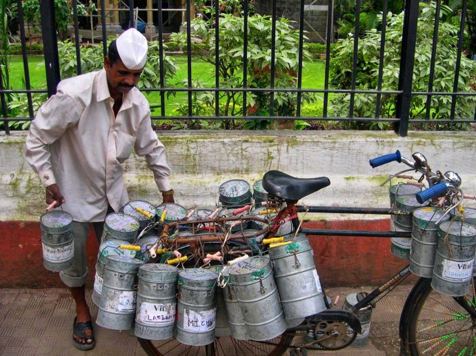 Dabbawallah with his bicycle