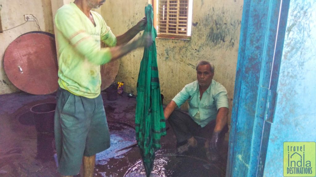 Indigo dyeing process at the facility