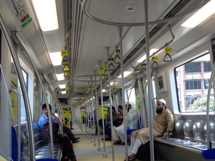 Interiors of the Mumbai Metro