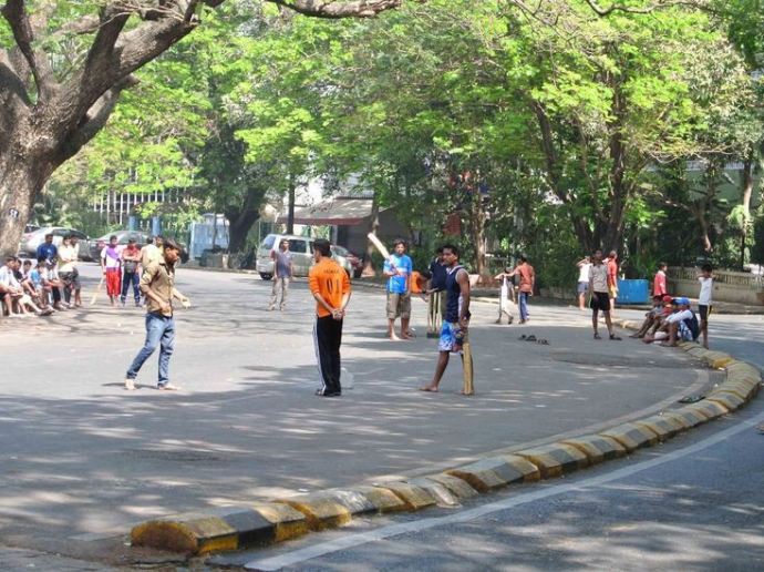 Mumbai Boys Playing Cricket