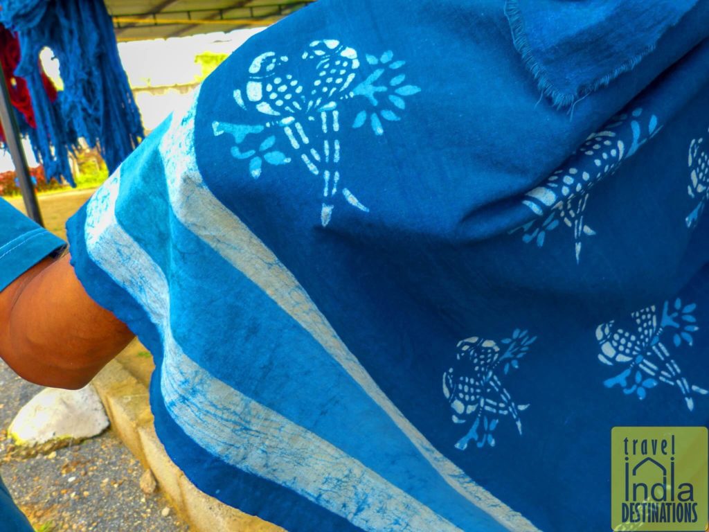 a closer view of dabu print cloth