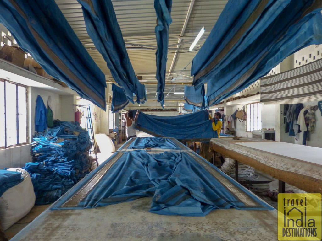 Indigo coloured fabric for dabu printing 