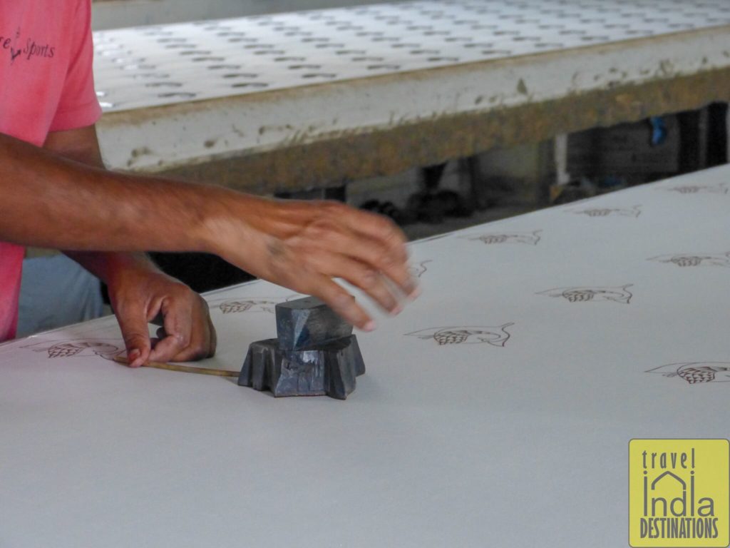 the hands of dabu printing artist