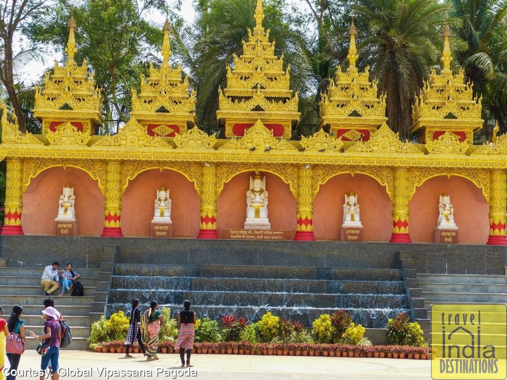 Global Vipassana Pagoda waterfall