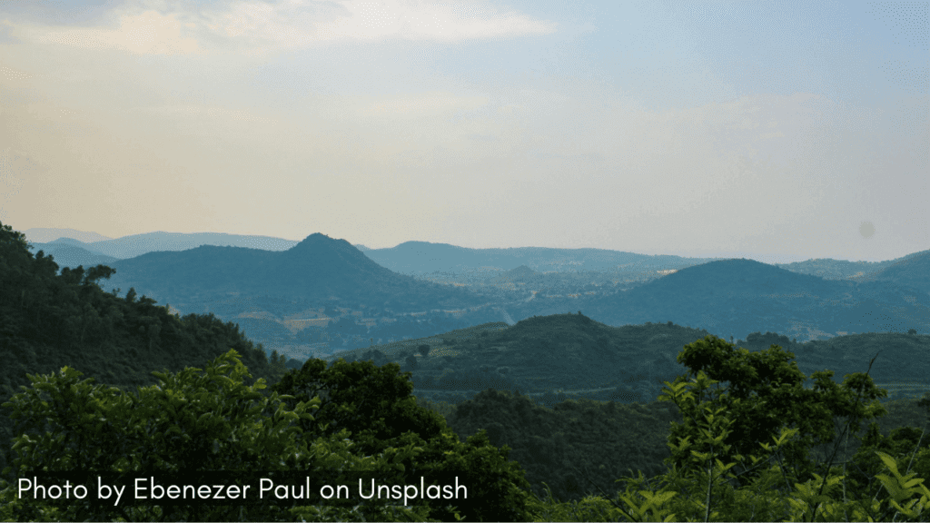 A panoramic view of the hills in Araku Valley