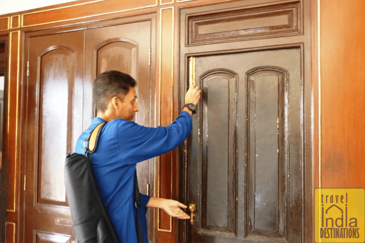 A wooden door in City Palace Udaipur