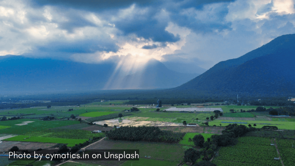 the ray of light beaming through clouds in Coimbatore