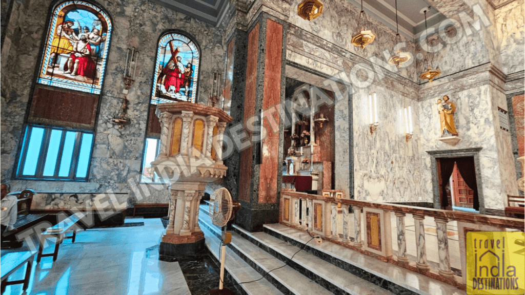 A pulpit from which the priest delivered his homily in the olden days in the church