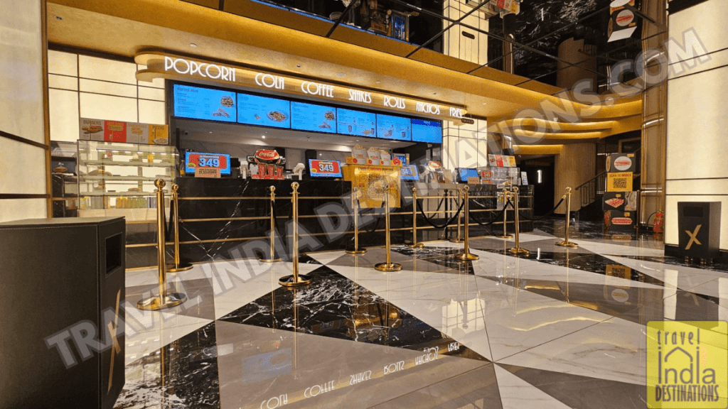 the food and drinks counter at Eros Cinema