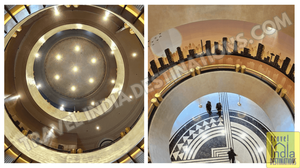 two perspectives of the sunroof in Eros Cinema Mumbai