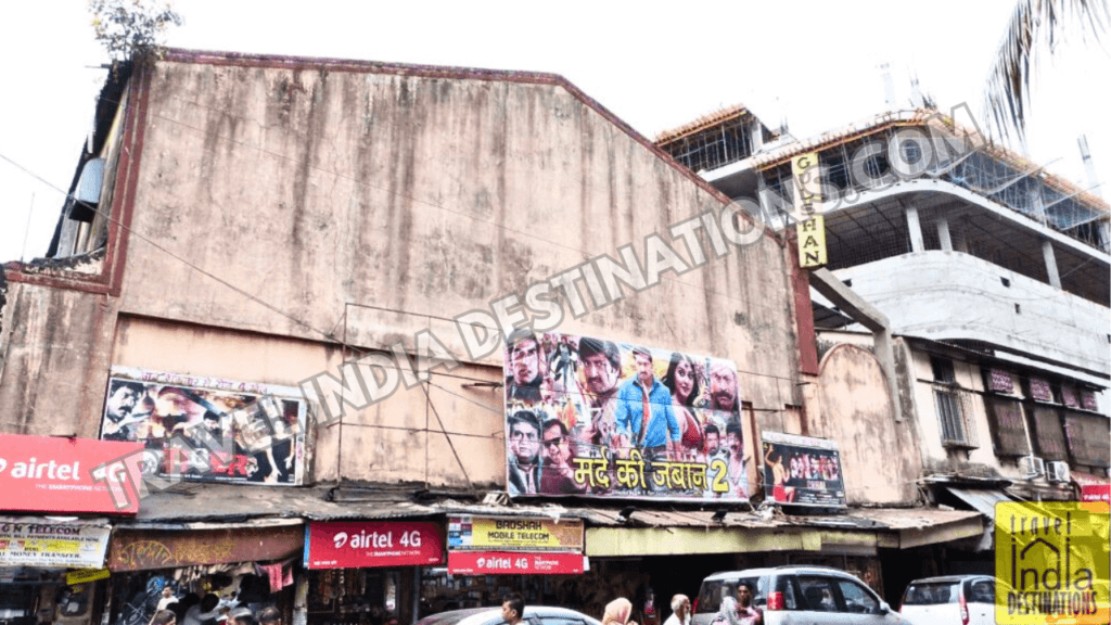 Exterior shot of Gulshan Theatre in Mumbai now playing regional films.