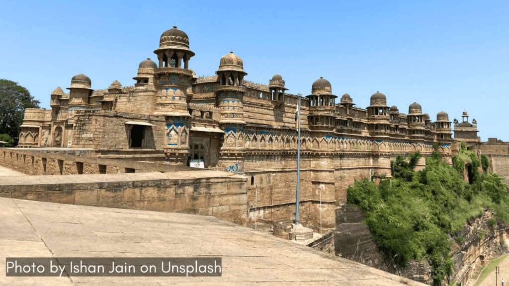 a view of Gwalior Fort in Gwalior one of the tourist places in Madhya Pradesh