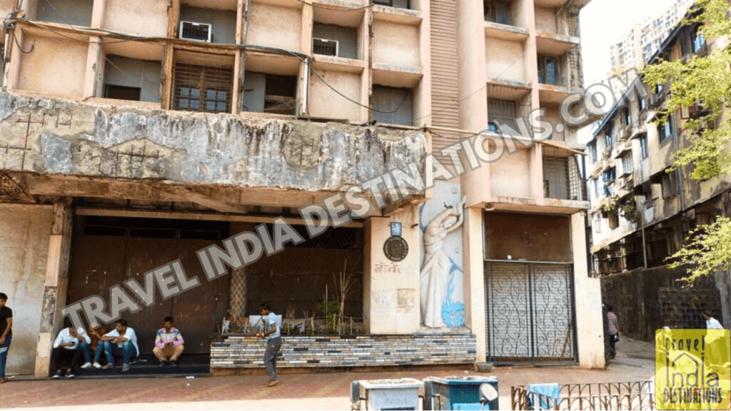 Exteriors of the defunct Novelty Cinema in Grant Road in Mumbai in a state of neglect.