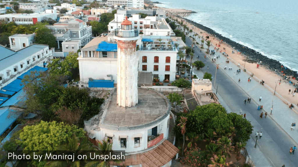 A view of the beach in Puducherry