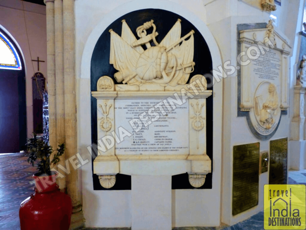 Memorial of Thomas Carr son at St Thomas church in Mumbai