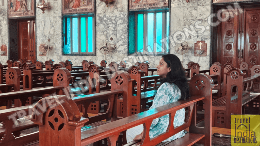 Sarah admiring Don Bosco Church in Matunga