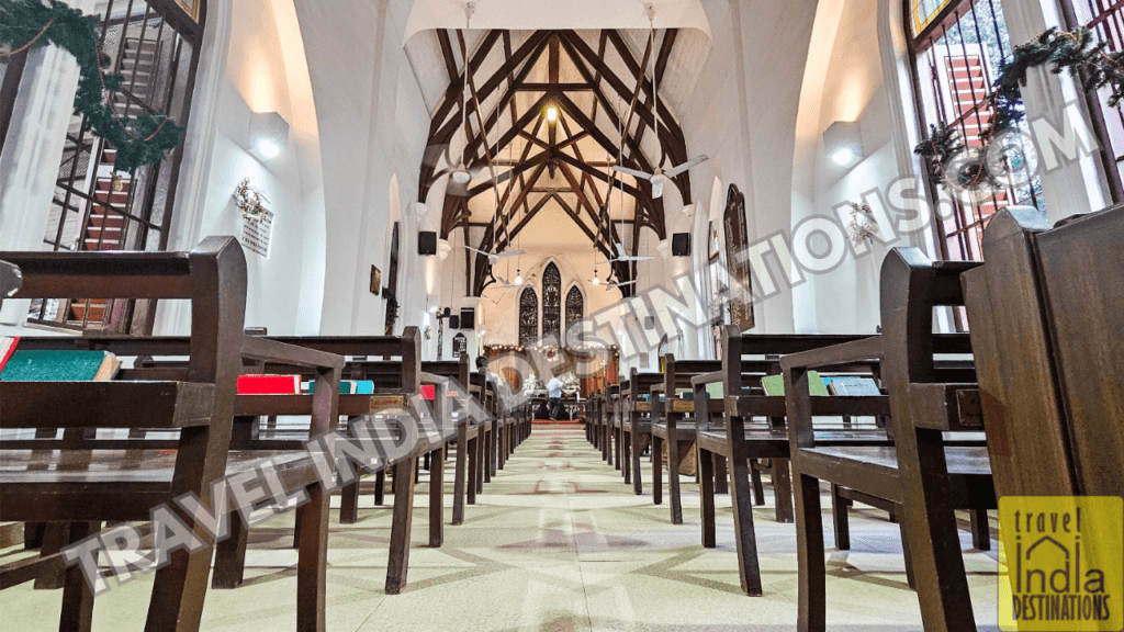 A view from rear end of the church