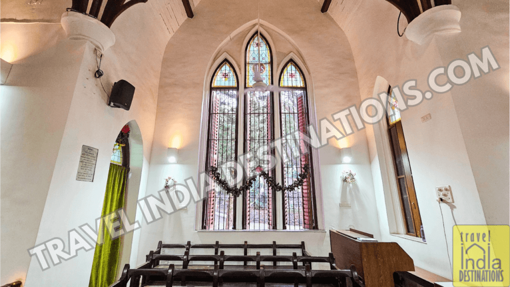 The tall lancet windows on the south side
