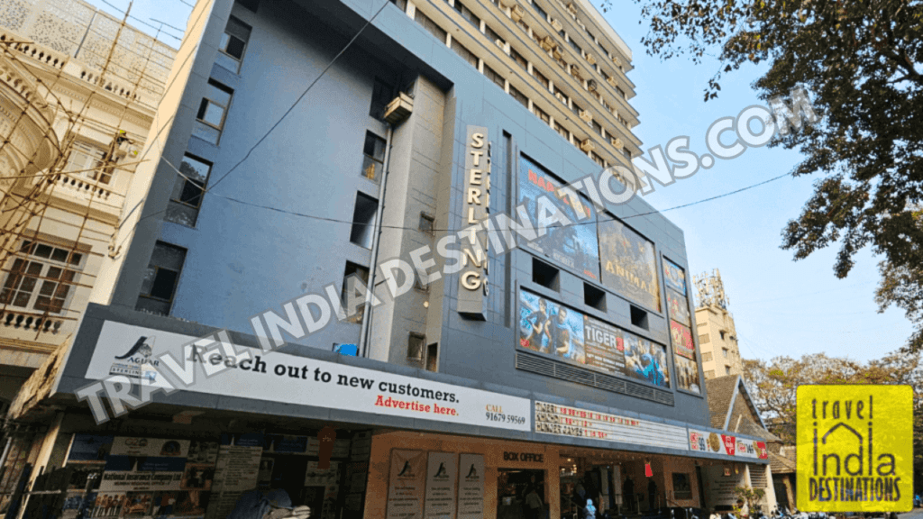 Exterior shot of the newly renovated Sterling Cinema in South Mumbai.
