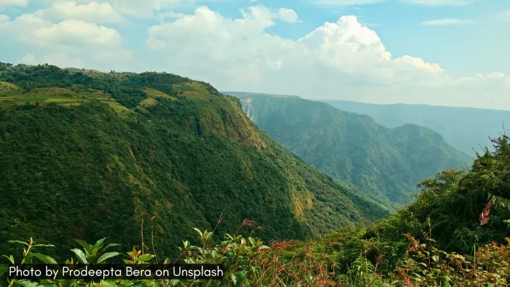 a scenic view of Shillong in Meghalaya one of the best places to visit in November in India