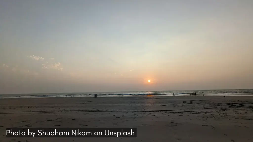 sunset at aaravi beach one of the konkan beaches in maharashtra