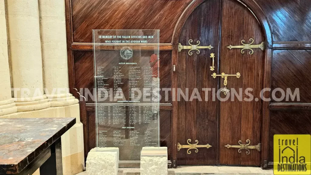 the list of fallen officers and men in afghan wars at afghan church in mumbai