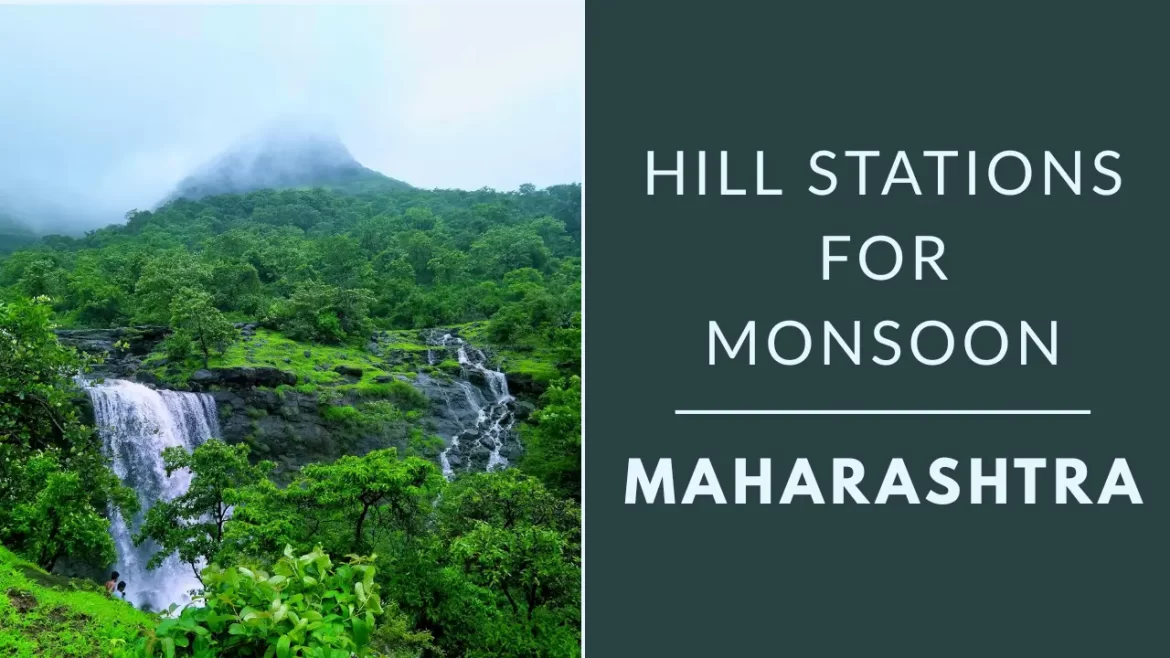 A shot of lush green misty mountain with waterfalls near Nashik in Maharashtra.