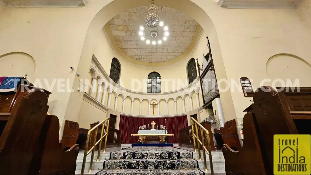 The altar area of St. Andrew's Cathedral also known as Church of St Andrew, a part of Scots Kirk Mumbai.
