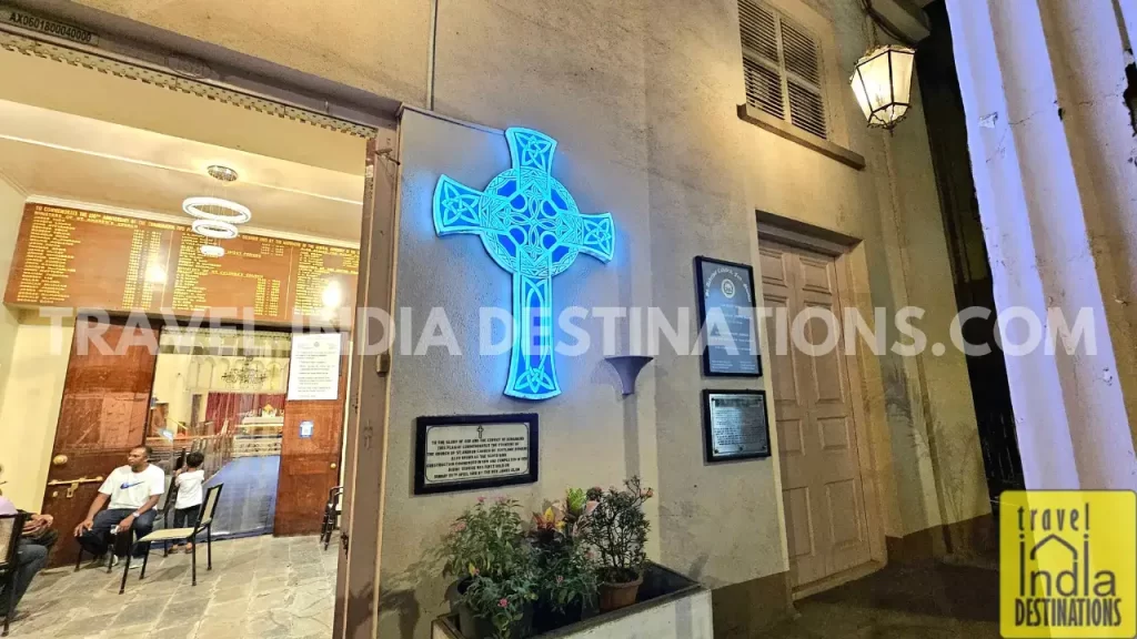 The celtic cross outside the St. Andrew's Cathedral also known as Church of St Andrew, a part of Scots Kirk Mumbai