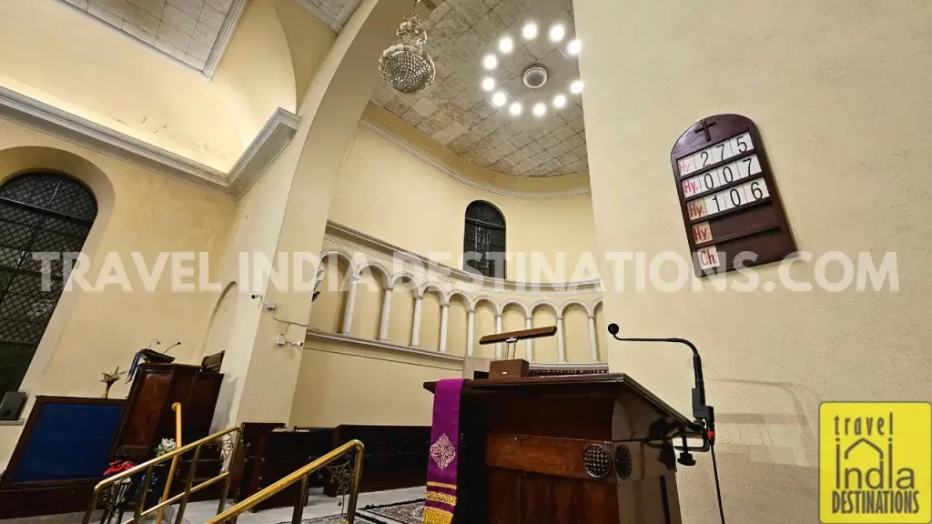 The lectern at St. Andrew's Cathedral also known as Church of St Andrew, a part of Scots Kirk Mumbai