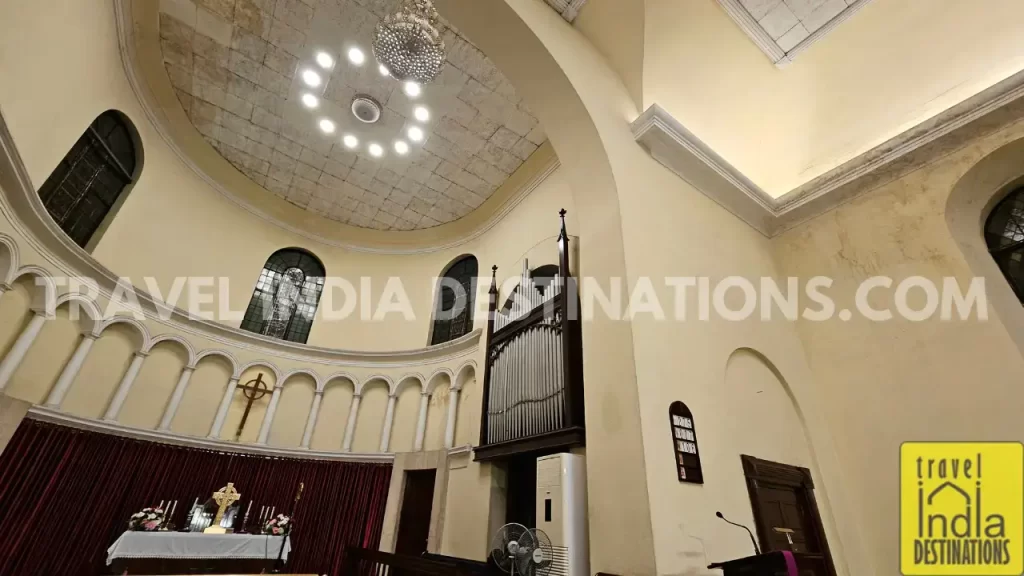 A pipe organ at St. Andrew's Cathedral also known as Church of St Andrew, a part of Scots Kirk Mumbai