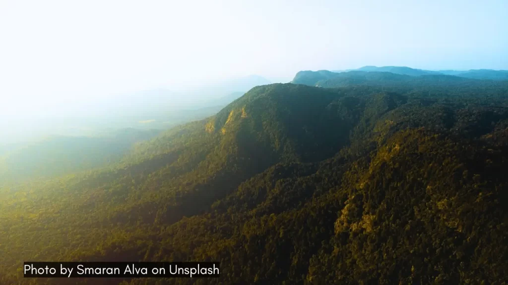 A panoramic view of the hills of Agumbe, one of the best monsoon destinations in Karnataka.