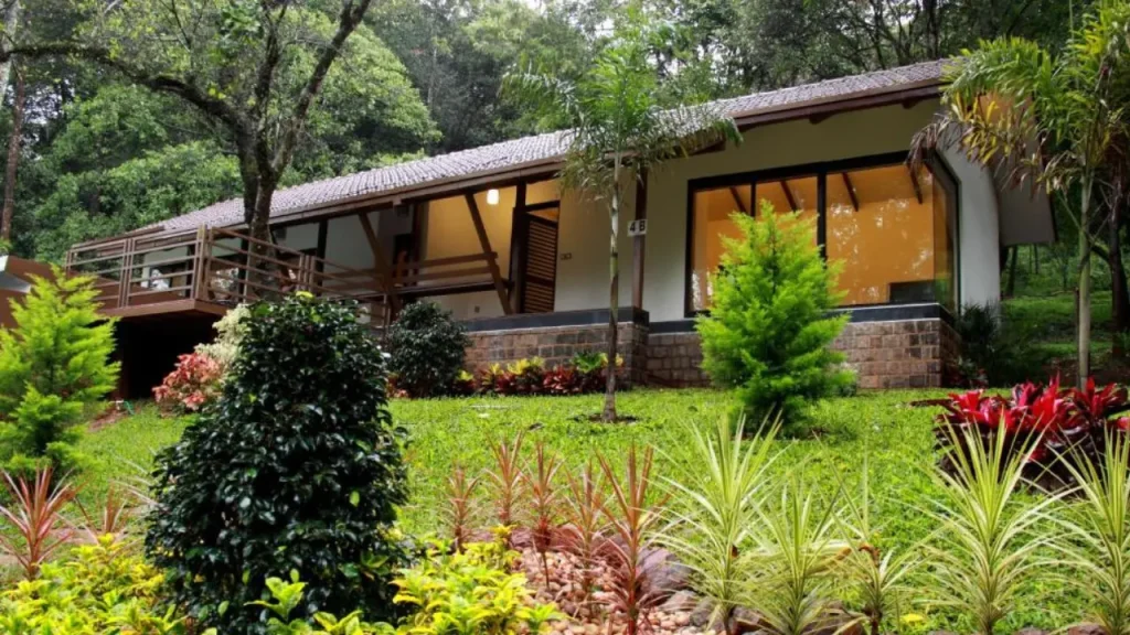 Exteriors of The IBNII Eco Luxury Resort in Coorg, one of the best budget properties for minimoon in April in India.