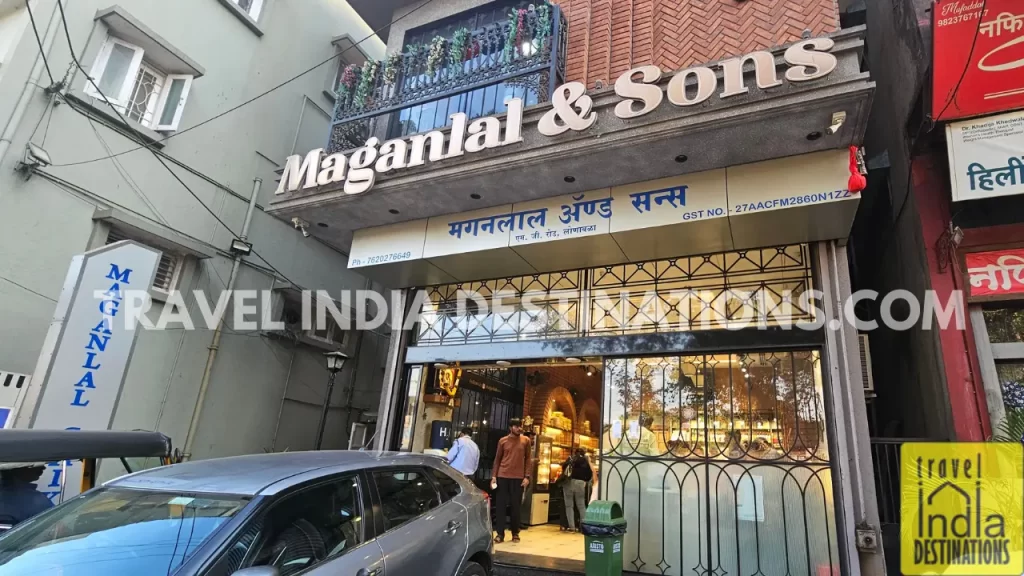 Front view of Maganlal Sons Chikki store, one of the best places to shop in Lonavala.