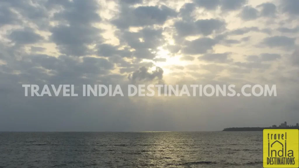 monsoon clouds hovering over Marine Drive Mumbai during evening hours