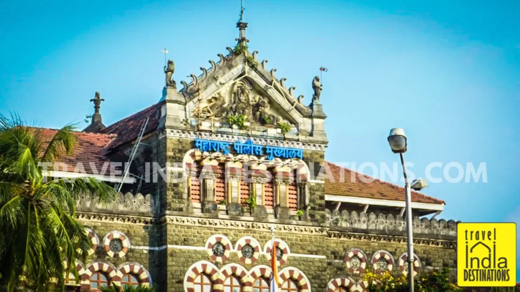 Exteriors of the Mumbai Police Headquarters, one of the historical landmarks in Mumbai.