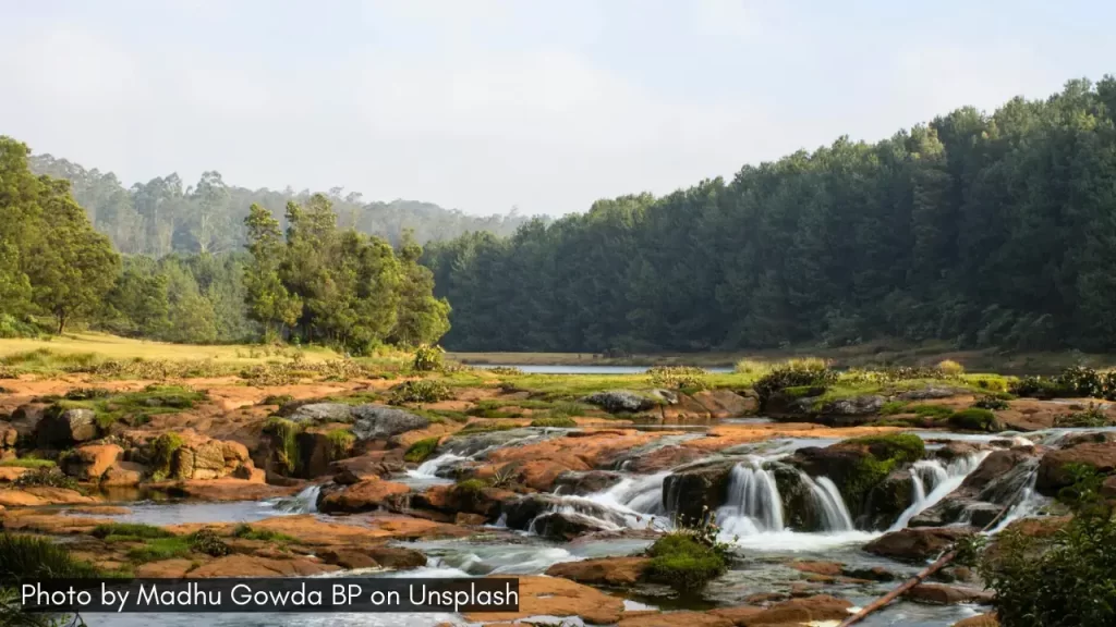 a serene view of the Pykara Falls in Ooty one of the best hill stations to visit in South India 