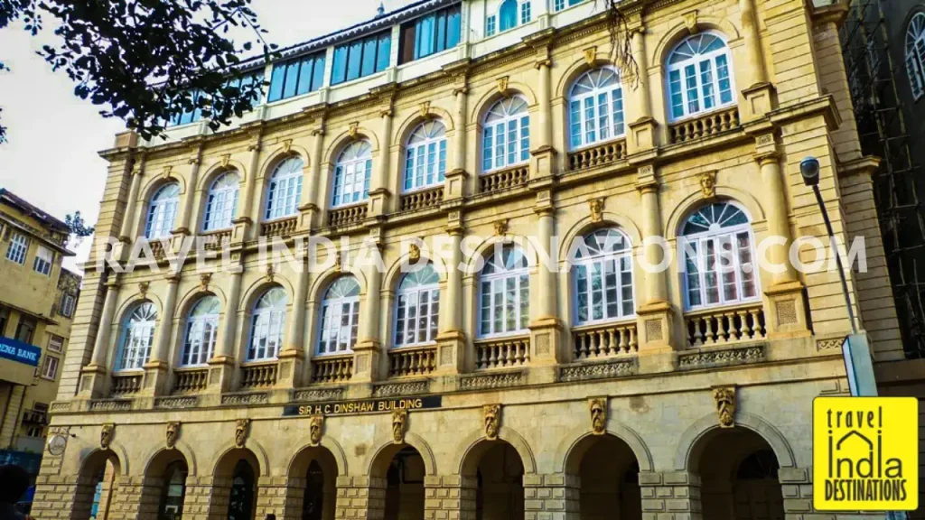 Exteriors of the Sir H.C. Dinshaw Building at Horniman Circle, one of the heritage buildings in Kala Ghoda.