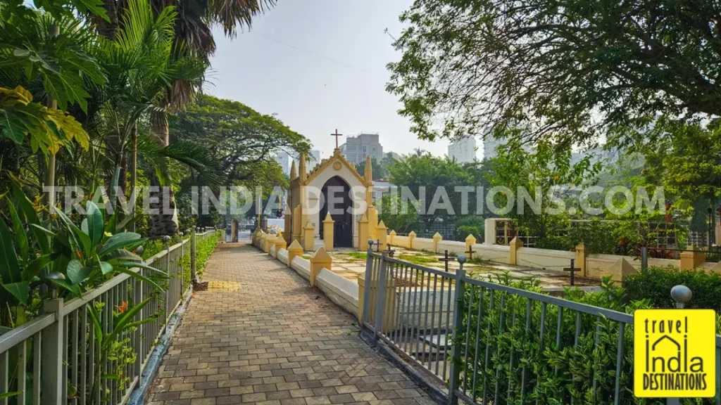 The cemetery area on the southern side of the St Andrew's Church in Bandra in Mumbai.