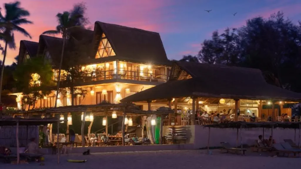 A cozy evening shot of Vaayu Kula Mandrem, one of the best boutique hotels in North Goa near beach.